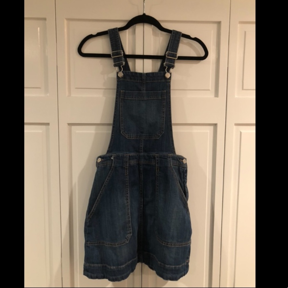 Overall mini jean dress